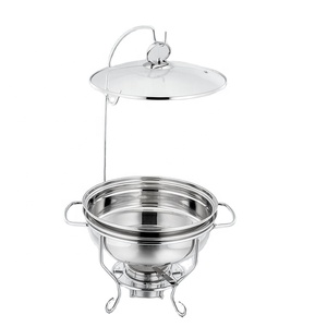 Fournitures d'accueil les plus populaires chauffe-plat avec verre vente en gros de haute qualité de luxe <span class=keywords><strong>buffet</strong></span> <span class=keywords><strong>rond</strong></span> chauffe-plat 4 ou 8 - Product Image 1