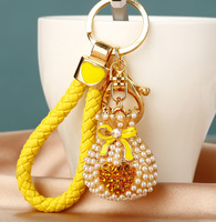 Porte-clés Dollar Hip Hop, Symbole Dollar Scintillant Rose, Sac d'Argent Mignon pour Femmes, Accessoires Porte-clés Dollar
