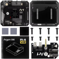 Argon One Raspberry Pi 4 Modelo B Case V2 Carcasa de ABS de metal de aluminio con interruptor de alimentación + ventilador de refrigeración + disipadores de calor para Raspberry Pi 4