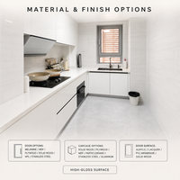 Set Kabinet Dapur Modular Ukuran dan Warna Dapat Disesuaikan, Furnitur Dapur Kayu untuk Proyek Hotel dan Apartemen