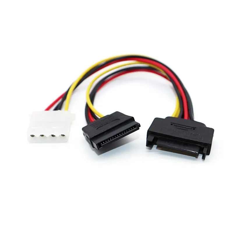 Custom Molex 4-pin IDE to SATA 15-pin Hard Drive Power Adapter Cable Hard Drive Adapter Male to Female Molex SATA Power Cable