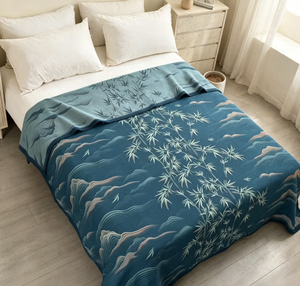 Jeté matelassé en coton biologique <span class=keywords><strong>vert</strong></span> Water Charm pour <span class=keywords><strong>lit</strong></span> et canapé, toutes saisons, écologique, moderne - Product Image 2