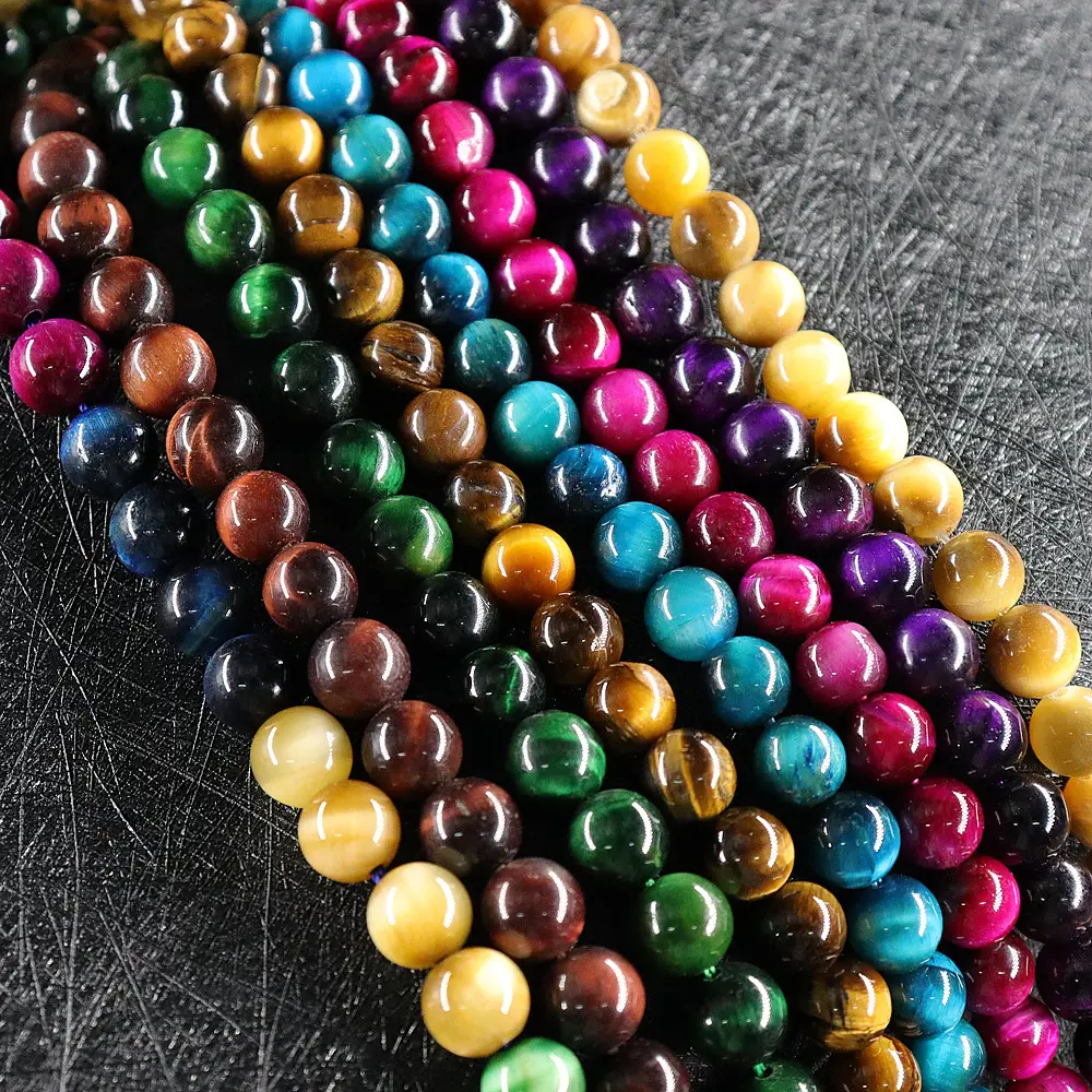 Vente en gros de perles en vrac de 4/6/8/10/12/14/16mm pour bracelet, bricolage, perles en pierre naturelle de haute qualité pour la fabrication de bijoux