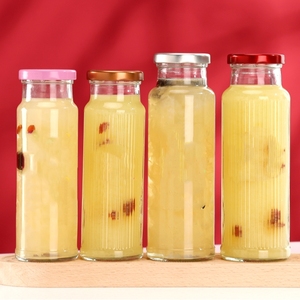 Venta al por mayor botella delgada redonda 200ml 350 ml 500ml botellas de vidrio de jugo de café de cerveza fría transparente para bebidas alcohólicas licor té - Product Image 6