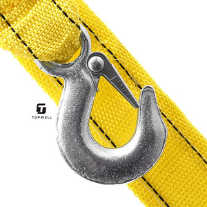 Sangle de <span class=keywords><strong>remorquage</strong></span> robuste Topwell 2" 50mm 5T avec crochets métalliques forgés, corde de récupération d'urgence en polyester pour camion, SUV, remorque - Product Image 3