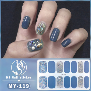 Autocollants pour ongles brillants en gel 5D sans durcissement, couverture complète, style français et coréen, imperméables, DIY, décorations d'ongles en diamant - Product Image 5