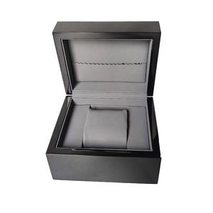 Роскошный изготовленный на заказ логотип один органайзер для хранения часов премиум черный лаковый деревянный футляр для часов с подушкой из искусственной кожи - Product Image 3