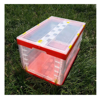 Boîte de déménagement réutilisable à usage intensif Bac fourre-tout empilable industriel en plastique Caisses de stockage à couvercle attaché pour entreprises de déménagement