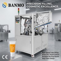Máquina Automática de Llenado y Sellado de Tubos Ultrasónica BANMO, para Crema Cosmética, Pasta de Dientes, Carrusel Rotatorio, Pantalla Táctil, CE