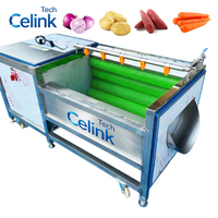 Hoogcapaciteits aardappel schilmachine met borstelrollen, lage verliezen, automatische was- en schilmachine voor aardappelchipsfabrieken