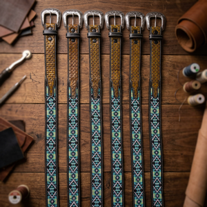 BS INTERNATIONAL Handmade Custom Unisex Accessories High Quality Cow Hide Belts Steel Square Pin Vintage Waterproof Eco-Friendly - Product Image 1
