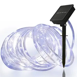 Yangcheng 2023 New Outdoor Solar Pvc tubo luci Patio Decor Leather Wire Lights String Remote Trampoline Lamp