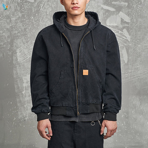 Giacca Casual con Cappuccio in Tela Duck Canvas 100% Cotone Lavaggio Vintage con Logo Personalizzato - Product Image 1
