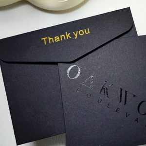 Venta al por mayor de lujo lámina de oro tipografía tarjeta de felicitación personalizada tarjeta de visita debossed tarjetas de agradecimiento con sobres - Product Image 4