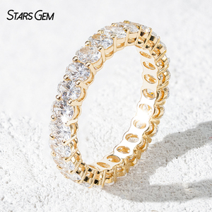 Bague éternelle Starsgem 2.23ctw en or massif 10K avec diamants ovales D VS cultivés en laboratoire - Product Image 5