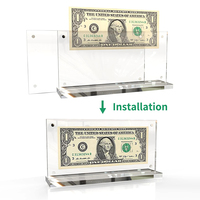 Cadre en acrylique transparent personnalisé, support d'affichage pour monnaie, porte-billets pour protéger les billets et les timbres, fournitures de collection