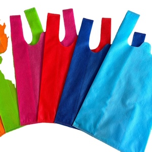 Precio bajo, venta al por mayor, ecológico, reutilizable, supermercado, W, bolsa de compras cortada, bolsa de camiseta no tejida - Product Image 2