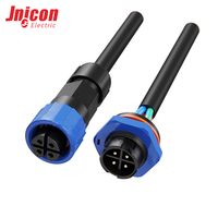 Connecteur étanche assemblé M16 2 broches femelle, filetage IP67, broches en laiton plaqué or pour câblage d'équipement