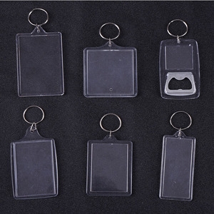 Acrylic Rectangle Photo Keychain <b>Blank</b> Digital Printing DIY Souvenir Light <b>Weight</b> Transparent Zinc Alloy Key Ring - Product Image 6