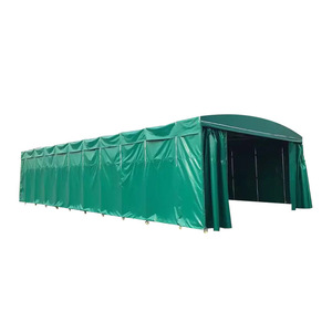 Plato Outdoor Sun Shelter Sliding Awning With Sidewalls <b>PVC</b> <b>Tarpaulin</b> Aluminum Alloy Pole Manual Operation Foshan Origin - Product Image 1