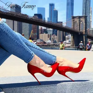 Sepatu Wanita, Sepatu Formal Wanita Sol Merah Disesuaikan Ujung Runcing Sepatu Stiletto Wanita