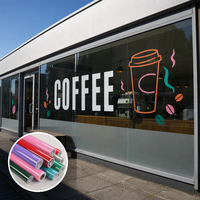 Rollo de Vinilo Adhesivo para Rotulación de Ventanas de Cafeterías, Vinilo para Plotter Fácil de Despegar, Duradero para Exteriores, Venta al Por Mayor