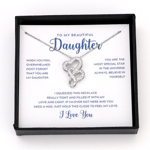 Nuevo Collar con Colgante de Doble Corazón - Clásico, Personalizado, de Cobre, Único, Calado, Micro-Pavé, Artículos para Fiestas para Ella - Product Image 1