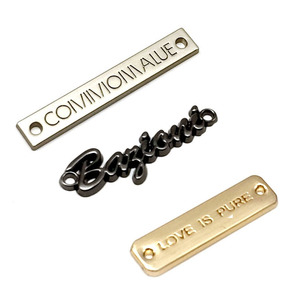 Hot bán DIY vuông kim loại thẻ Die-cast quần áo thương hiệu logo nhãn với lỗ tùy chỉnh may thẻ - Product Image 3