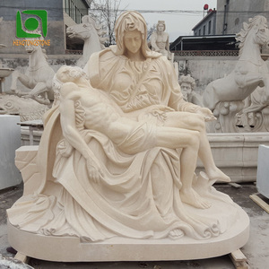 Statue religieuse sculptée à la main en marbre naturel pour cimetière, représentant <span class=keywords><strong>Marie</strong></span> et Jésus - Product Image 4
