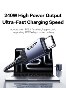 UGREEN 40Gbps Data Transfer 8K Video Output PD 240W 5A <b>Fast</b> <b>Charging</b> Nylon Braided Thunderbolt Compatible <b>Cable</b> - Product Image 5