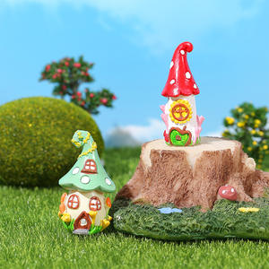 Casa cogumelo miniatura paisagem pequeno castelo micro estátua resina artesanato para fada jardim ornamento musgo suculento pot paisagem - Product Image 1