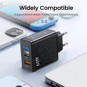 Caricatore GaN 65W con Adattatore EU KR AU per Ricarica Rapida di Laptop, <span class=keywords><strong>iPhone</strong></span>, <span class=keywords><strong>USB</strong></span> Tipo <span class=keywords><strong>C</strong></span>, Telefoni Cellulari - Product Image 6