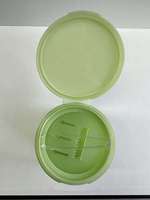 Pot en plastique vert clair de 200g avec couvercle à clapet pour tampons démaquillants et pince à épiler, idéal pour les soins personnels - Vente en gros