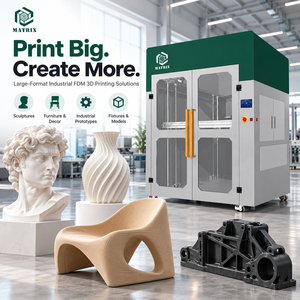 Grande imprimante 3D FDM avec nivellement automatique, volume d'impression 1000x1000x1000mm, pour accessoires d'exposition, modèles de présentation, fabrication sur mesure - Product Image 2