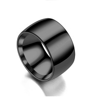 Anlaufgeschützter Glatter Gewölbter Ring Komfortabler Sitz Größe 6 bis 13 Geschenk für Sie & Ihn Klassischer Breiter 12mm Edelstahlring