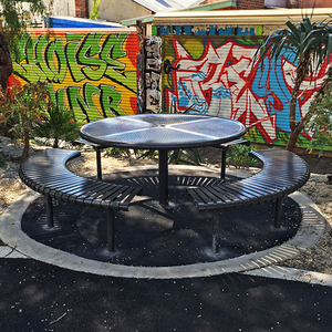Mesa de Parque Metálica Comercial para Exteriores con Bancos, Mesa y Sillas de Ocio para Exteriores - Product Image 5