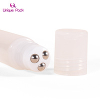 Récipient cosmétique vide pour cosmétiques, boule métallique 10 15 ml, rouleau sur tube en plastique rose pour crème pour les yeux, 10 pièces