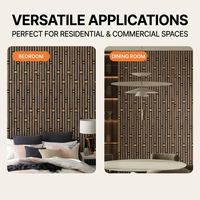 Panneau acoustique géométrique en bois à lattes, avec cœur en tissu ignifuge B1, anti-déformation, absorption acoustique, pour projets hôteliers (approvisionnement en gros)