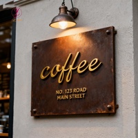 Plaques d'adresse gravées sur mesure, style rétro en bronze, pour porte, café, école, boutique, hôtel, collège – Fournisseur fabricant