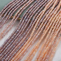Perles d'eau douce naturelles orange/violettes, forme baroque, grade AA, 3,5-4 mm, longueur 36 cm, 120 pièces, pour la fabrication de bijoux