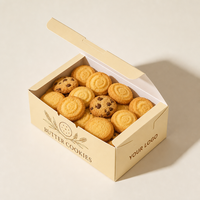 Boîte en carton blanc avec logo personnalisé imprimé, couvercle rabattable, carton de haute qualité pour l'emballage de biscuits, de collations et de produits de boulangerie