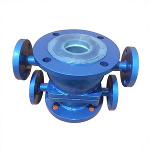 Válvulas de Bola con Revestimiento de PTFE, Cuerpo de Acero Fundido con Bridas, para Fluidos Ácidos y Base Débiles, Tipo Descarga de Escoria - Product Image 3