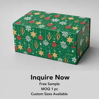 Boîte cadeau pliable à rabat frontal vert et rouge pour Noël, impression personnalisée pour les cadeaux de Noël, vente en gros, fournisseur d'usine