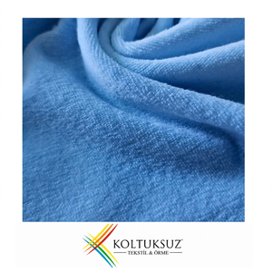 Tissu Velours Tricoté Peigné Bio Bleu 240 g/m² de Haute Qualité 100% Coton pour Vêtements en Gros - Product Image 1