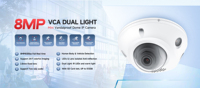 H.265 8MP YCX VCA AI Cámara DE SEGURIDAD DE DOBLE luz IP67 IK10 Altavoz de Audio bidireccional PoE Cámara Domo IP NDAA Reset