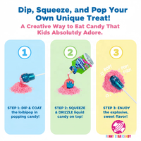 Nouveaux sucettes bonbons pétillants avec liquides, bonbons en gros saveurs fruitées mélangées, confiture en gel sucrée, bonbons sautillants pour friandises d'enfants