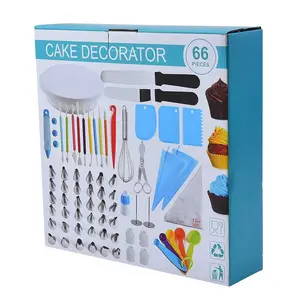 Accessori torta decorazioni forniture Set biscotti e torta decorazioni personalizzate OEM/ODM 66 pezzi scatola di plastica