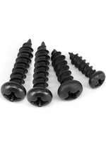 Vis autotaraudeuse miniature à tête cylindrique cruciforme en acier au carbone trempé PA, plaquée zinc noir, pour applications électroniques, classe 8.8 (pouces)