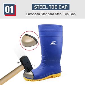 Bottes de sécurité en PVC à embout d'acier, certifiées CE, antidérapantes, imperméables, résistantes à l'huile, aux acides et aux alcalis, anti-perforation, pour la construction, OEM - Product Image 3