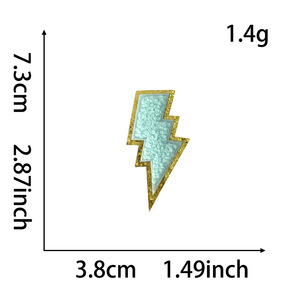 Patch en chenille thermocollant style lettre en feutre pailleté, motif éclair, pour vêtements et chapeaux, prix usine, vente en gros - Product Image 3